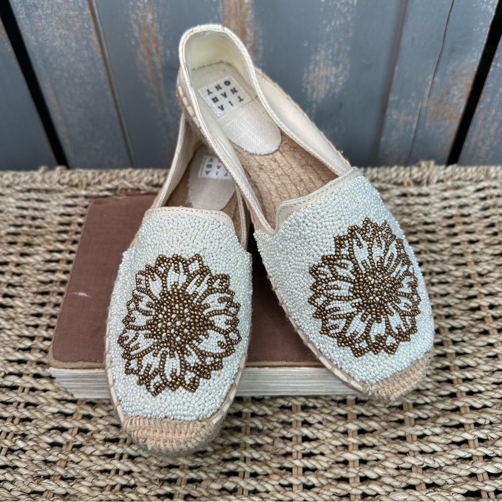 Tiana New York Hand Beaded Espadrilles Sz 6 NWOB